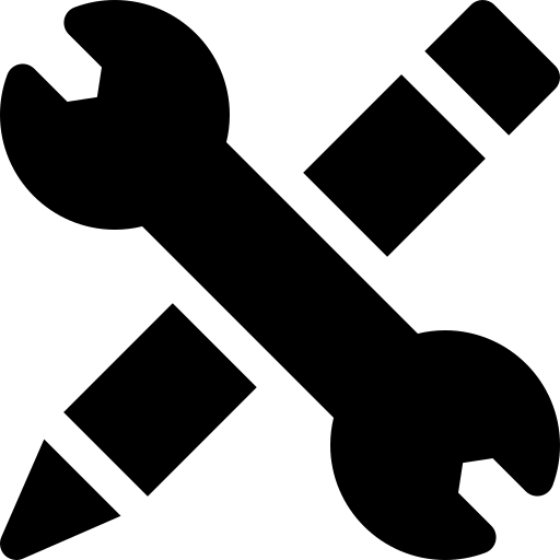 Pencil and wrench logo
